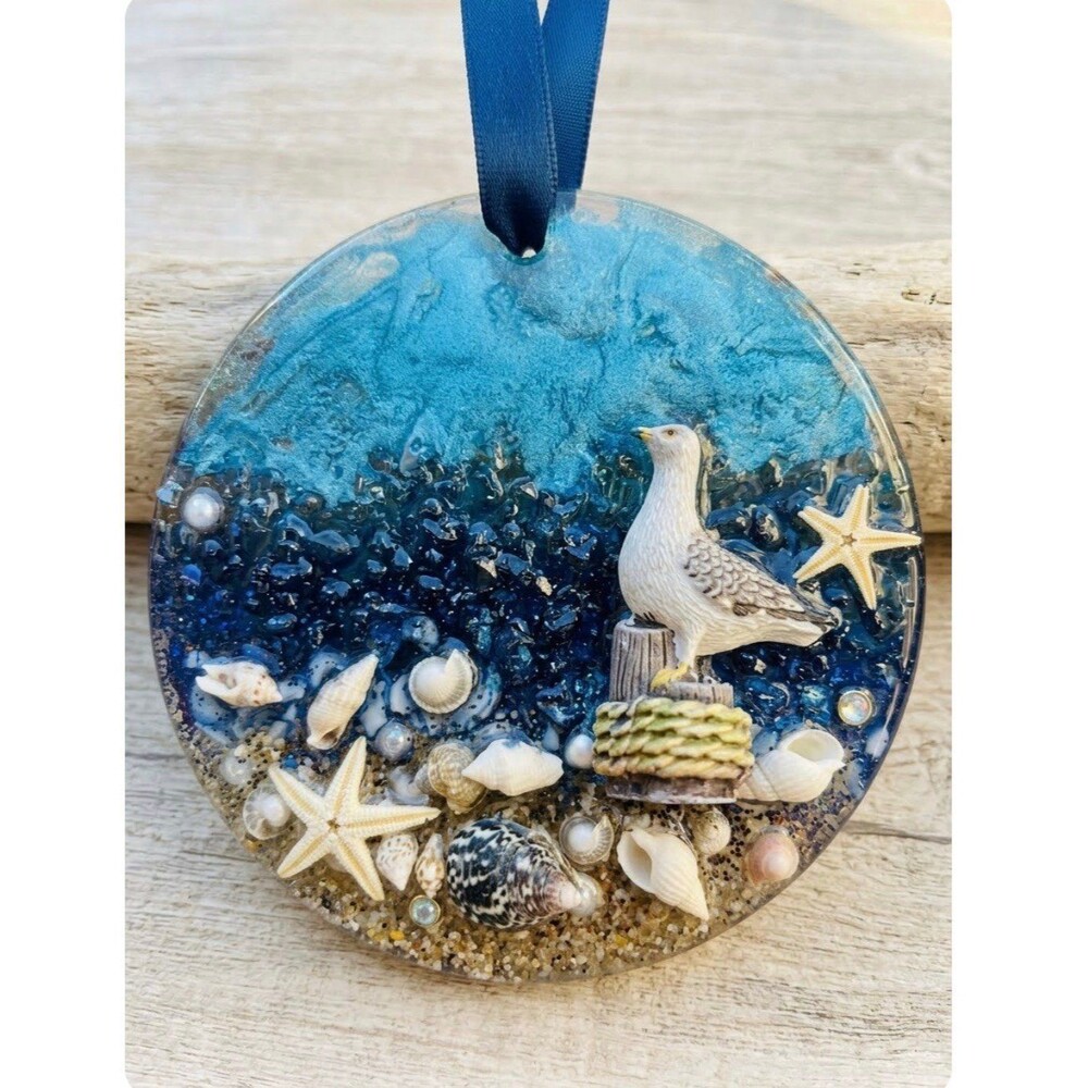 Coastal Beach resin Ornament / sun catcher hand crafted